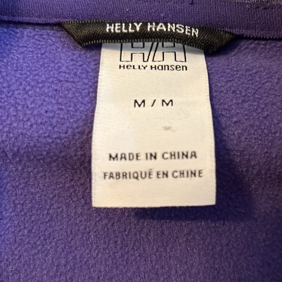 Helly Hansen Light Fleece Zip Up Jacket with Argyle Design Size Medium - Picture 3 of 7